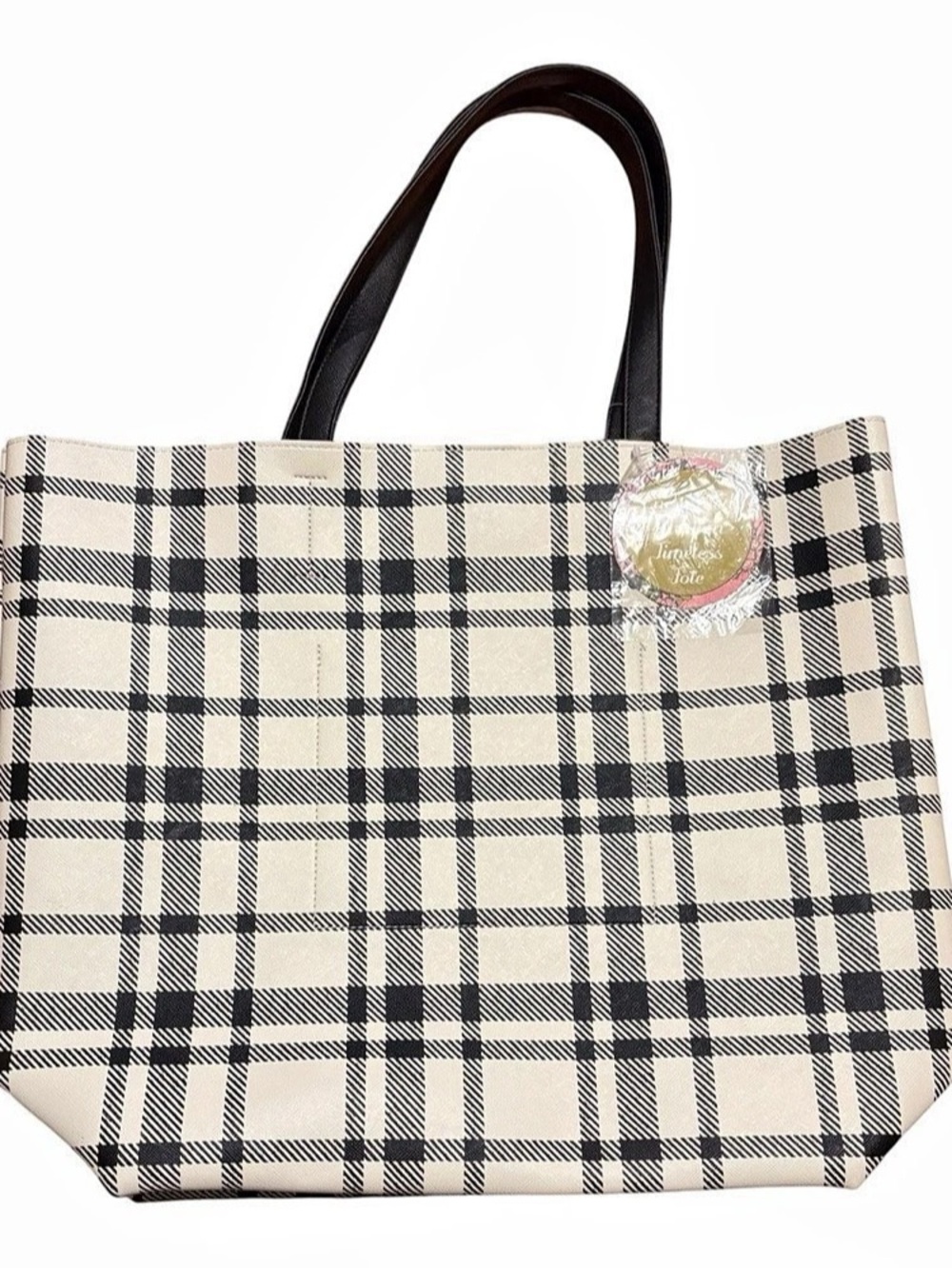 Beauty Enchanted Autumn Timeless Tote Plaid Black & Cream